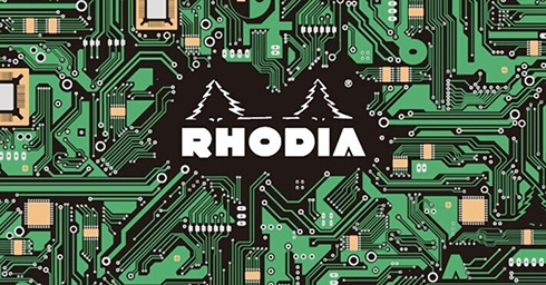 表紙が電子回路の豪華なメモ帳「ロディアの電子回路」　箔押し加工で基板を表現したA3サイズのドットパッド