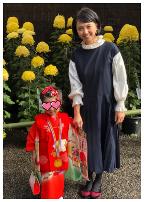 野村佑香と長女が3歳のころの七五三写真