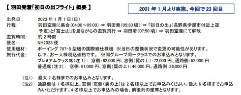 ANA 初日の出フライト