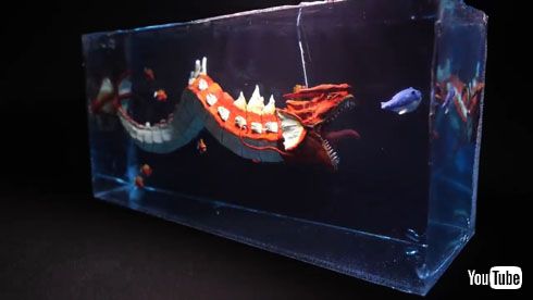 赤いギャラドス　ポケモンフィギュア ポケモン「赤いギャラドス」を怪獣風に作ったフィギュアがリアル