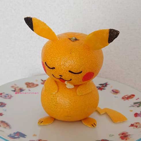 みかん ピカチュウ フルーツ アート キャラフード