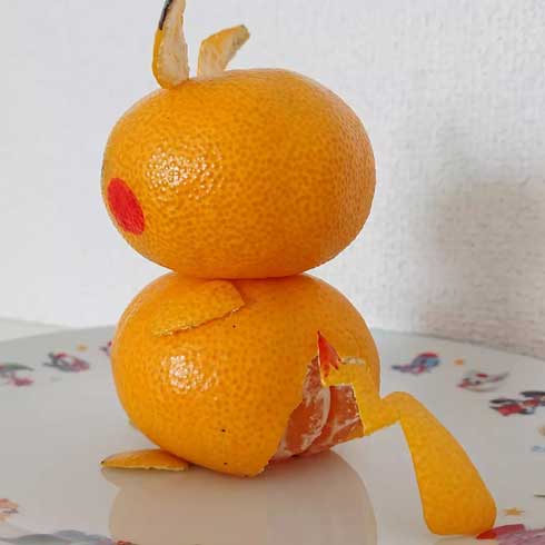 みかん ピカチュウ フルーツ アート キャラフード