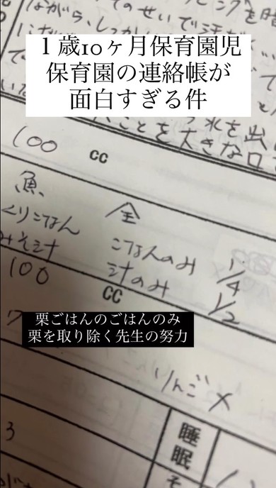 白米大好きな男の子の連絡帳