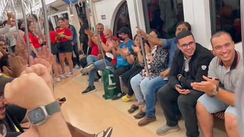 W杯ドイツ戦後のカタール電車内で遭遇した風景が素敵　拍手と歓声“ニッポンコール”が鳴り止まない