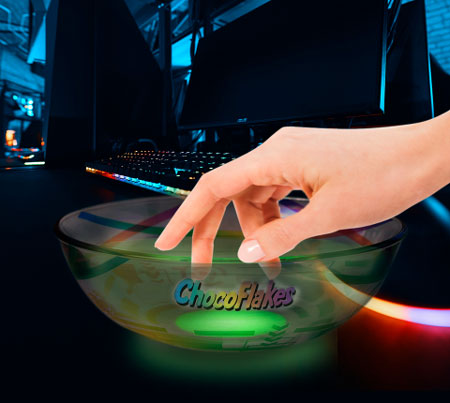 日清シスコ チョコフレーク専用 ゲーミングフィンガーボウル レインボー 蓄光