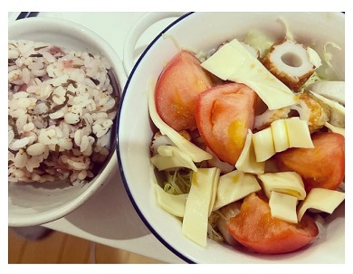 分食に取り組む丸山桂里奈の食事