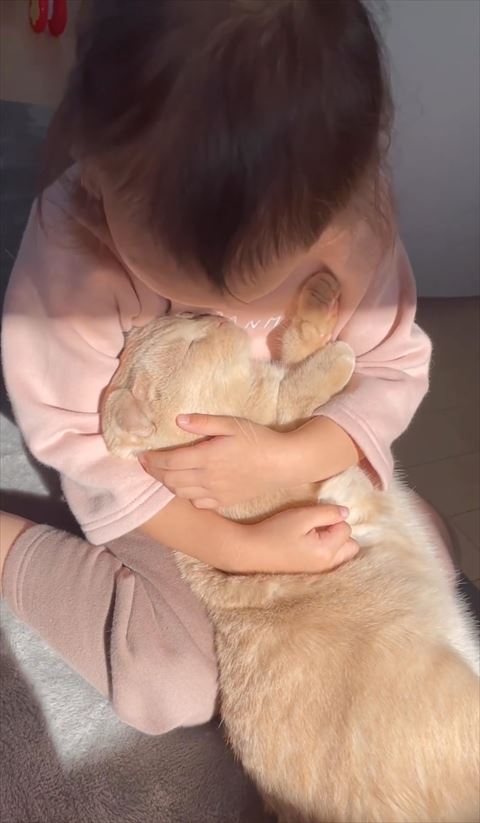 前方に揺れる女の子