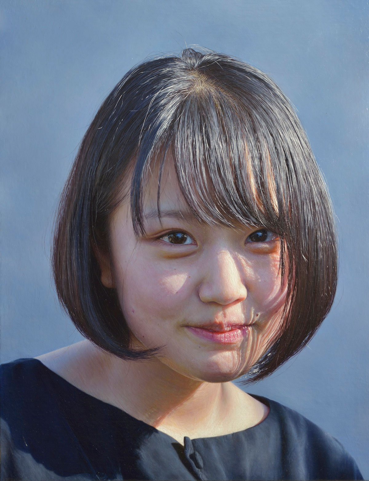 「油絵です」→「嘘だろ……」「頭バグる」　はにかむ女性を“目にしたまま”描いた写実絵画に驚きの声が続出