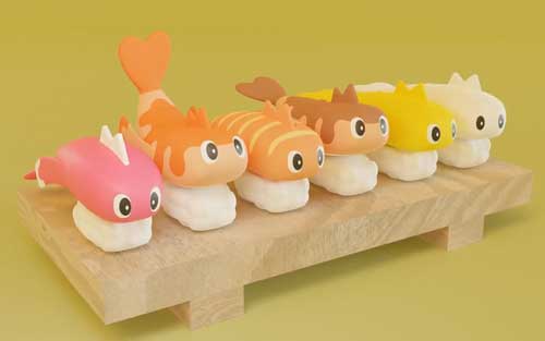 ポケモン SV シャリタツ オレスシ 寿司 blender 3D