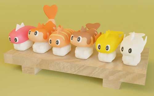 ポケモン SV シャリタツ オレスシ 寿司 blender 3D