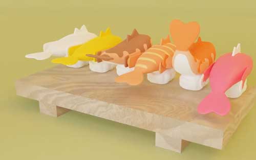 ポケモン SV シャリタツ オレスシ 寿司 blender 3D