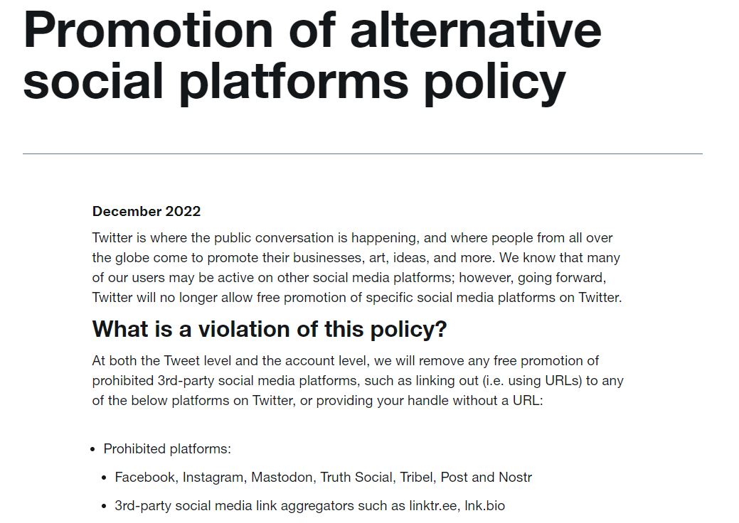 Twitter、他のSNSを宣伝するアカウントや投稿を禁止に　InstagramやMastodonなどが対象