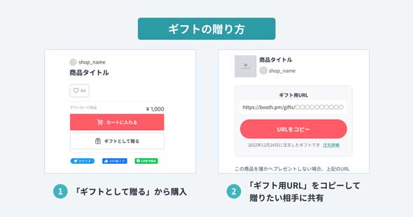 BOOTH ダウンロード商品 プレゼント ギフト機能
