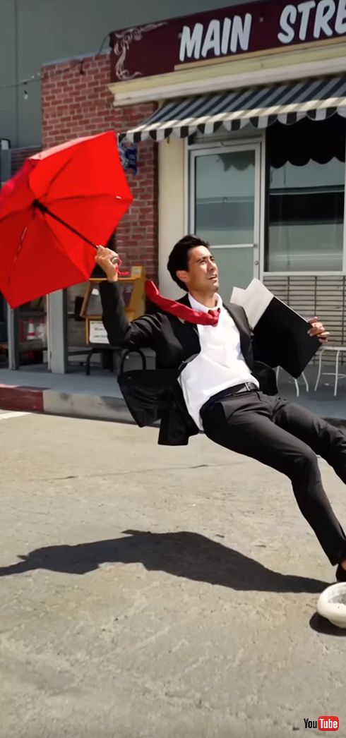 空中に浮かんで見えるけどよく見ると……？　二重にだまされるトリック動画がすごい