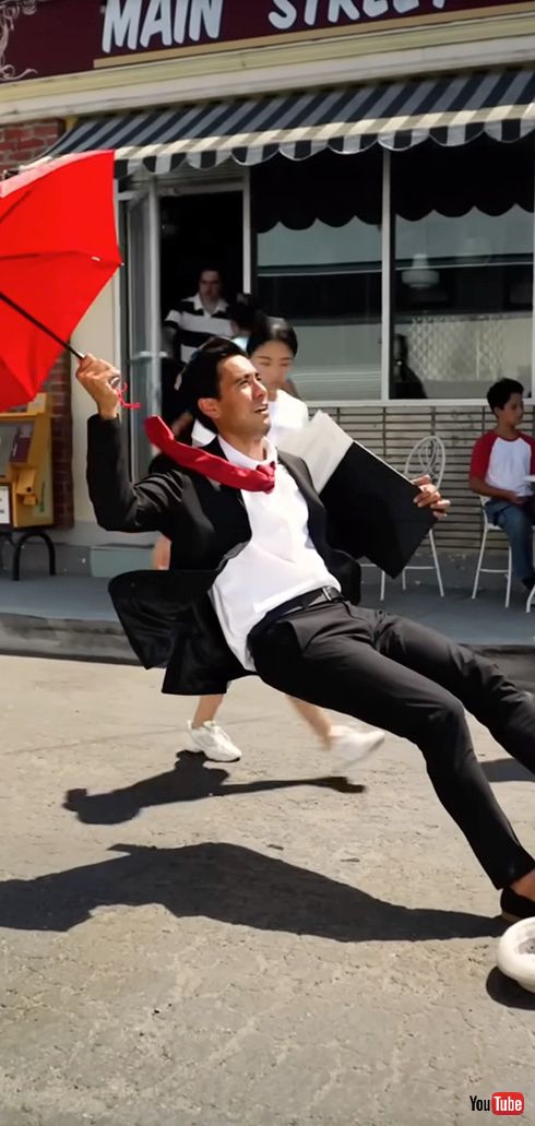 空中に浮かんで見えるけどよく見ると……？　二重にだまされるトリック動画がすごい