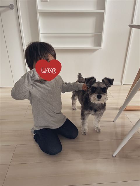 息子さんとワンコ