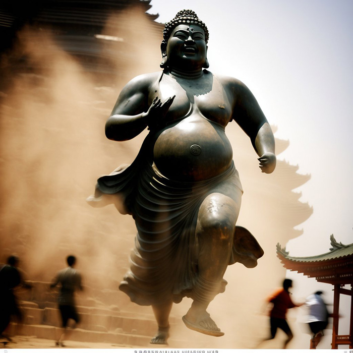 AIで作成した「全力ダッシュする大仏」の躍動感がすごい　「めちゃ強そう」「表情で笑う」