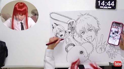 「チェンソーマン」デンジやマキマなど絵を描いた中川翔子