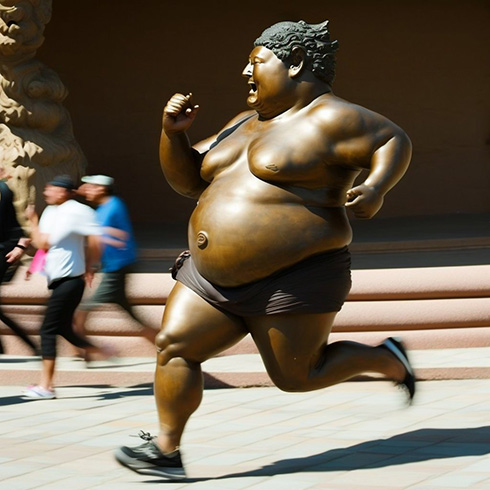 大仏が全力ダッシュするAIイラストの躍動感がすごいと笑いの渦が発生　「めちゃ強そう」「すさまじい臨場感」と話題