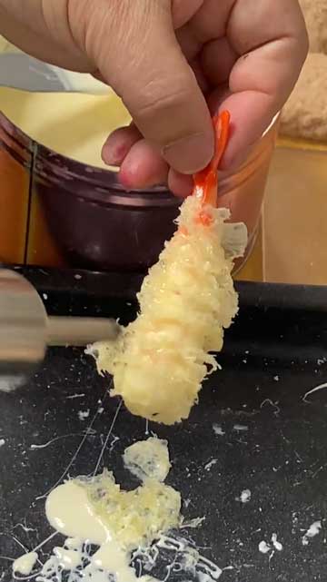 食品サンプル えび天 揚げ衣 実演 作り方 職人技 いわさき