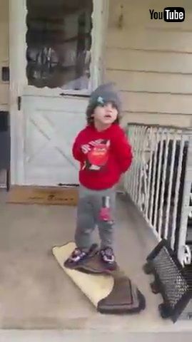 「Little Kid Tries to Sneak in Toy Behind His Back by Lying to His Mother - 1385173」