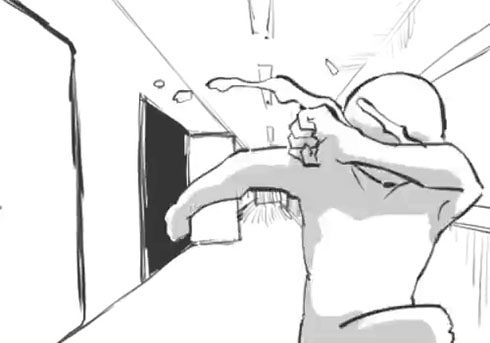 涙を拭いながら駆け出す人