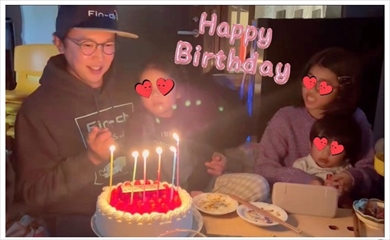 家族に誕生日をサプライズされる金子貴俊
