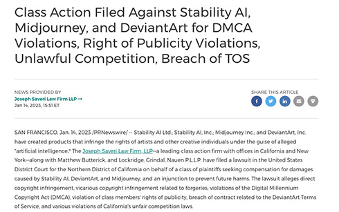 「クリエイターの権利を侵害」米作家がStable DiffusionやMidjourneyを集団訴訟　判例はなく国により法解釈異なる