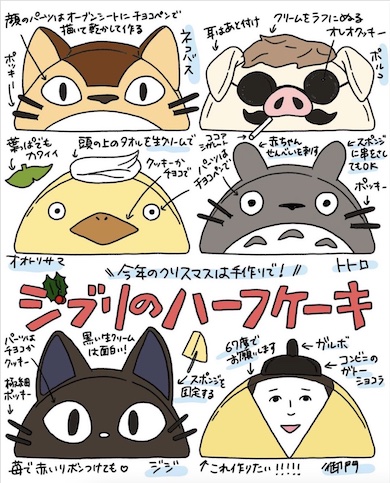 ジブリのハーフケーキのアイデアイラスト