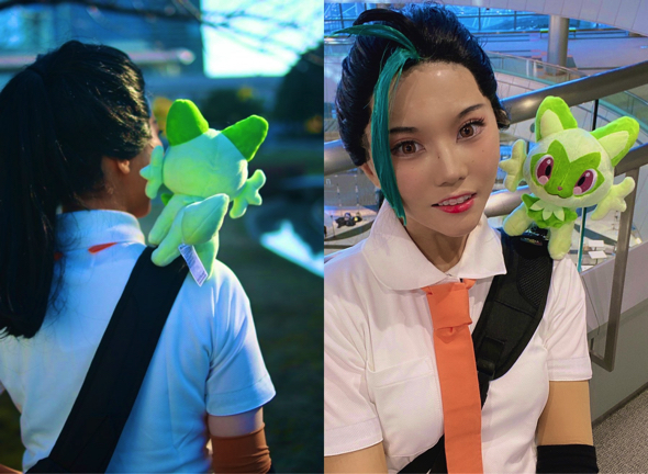 ぬいぐるみを肩に乗せるアイデアが天才