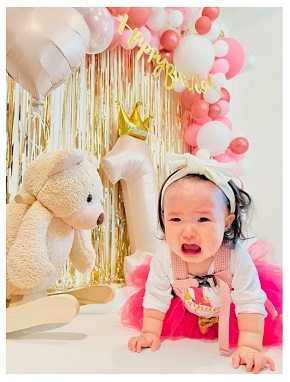 内山絃1歳誕生日の一升餅