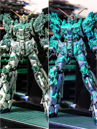 ユニコーンガンダム光の結晶体エアブラシによる全塗装 ガンプラ ガンダム PGユニコーンガンダム 光の結晶体 全塗装完成品｜kenshira0123
