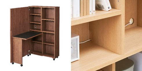 開くとワークスペースができる棚が登場　「移動式マイルーム」が在宅ワークに便利そう