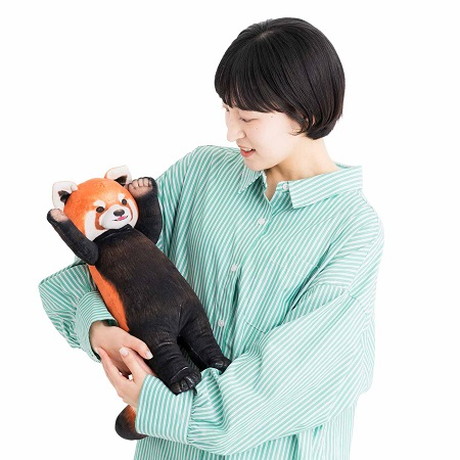 「レッサーパンダに威嚇されるお昼寝クッション」