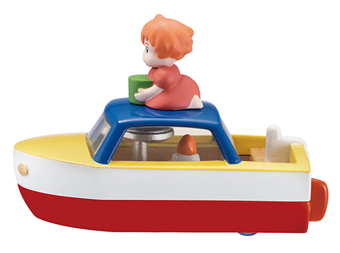 緑のバケツを手に屋根にちょこんと乗ったポニョがかわいい