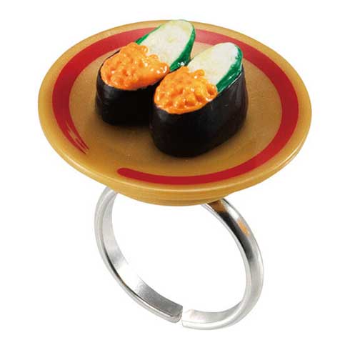 回転寿司 リング ミニチュア 回転 指輪 ベアリング内蔵 カプセルトイ