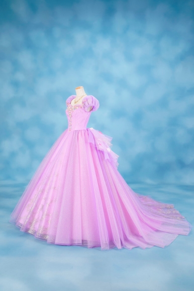 「塔の上のラプンツェル」をイメージしたカラードレス（サイド）の画像