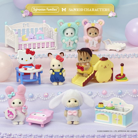 「シルバニアファミリー×サンリオキャラクターズ 赤ちゃんとなかよし家具セット」