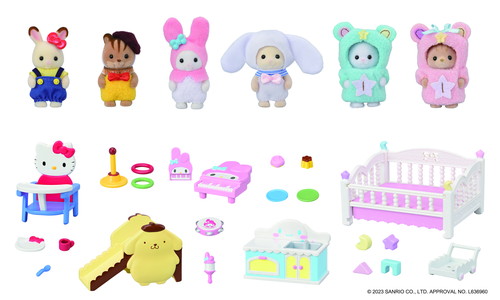 「シルバニアファミリー×サンリオキャラクターズ 赤ちゃんとなかよし家具セット」