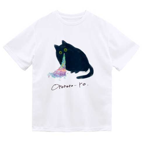 猫 オロロロ Tシャツ ゲロ 虹色 キラキラ 吐く イラスト