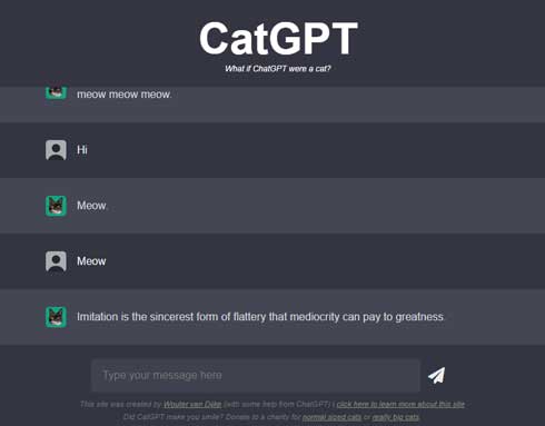 猫 CatGPT 会話 チャット ChatGPT ネタ Meow 猫語