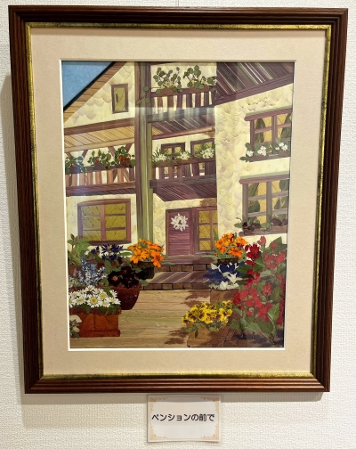 押し花絵『夕暮の集落』　希少品 老人ホームの一角に収まるのは勿体ない」 Twitterに投稿された