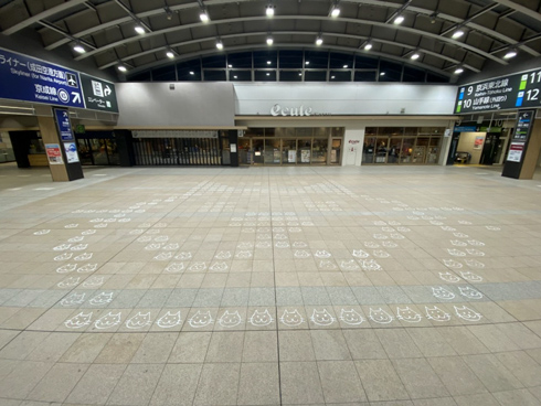 床にゃっぽりを遠くからみたところ