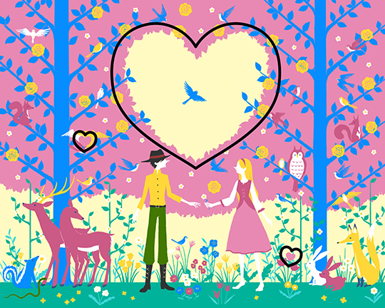 この中に「ハート」が隠れています　見つかると幸せに？　ファンタジーな隠し絵クイズに挑戦しよう【遺跡の中の少女篇】