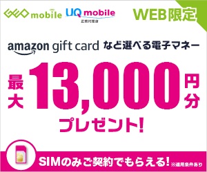 ゲオの1円スマホ・e-GIFT2万円進呈キャンペーン