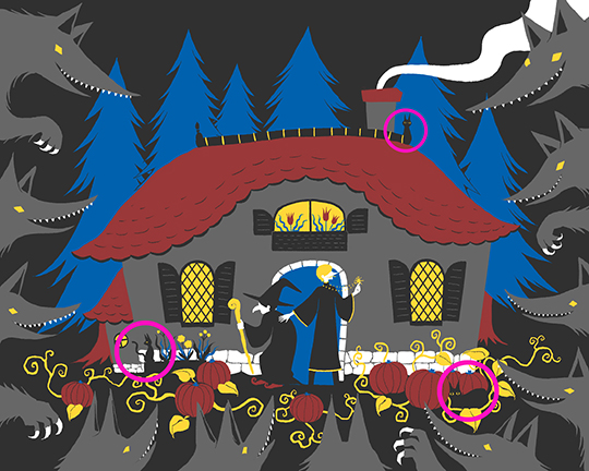 この中に「ねこ」が隠れています　あなたは見つけられる？　ファンタジーな隠し絵クイズに挑戦しよう【裏切りの人狼村篇】