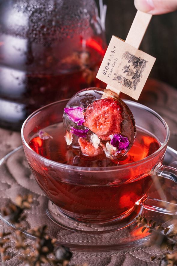 花 キャンディ 紅茶