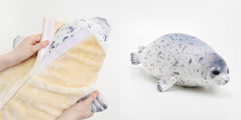 エビフライアザラシのクッションの産毛をはずしたところ