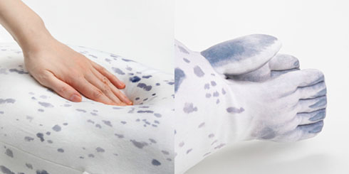 エビフライアザラシのクッションのデテール