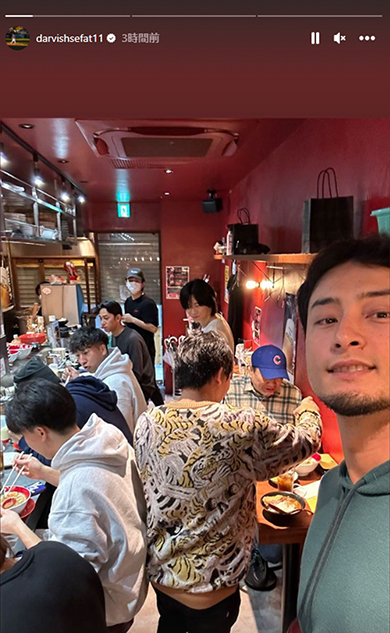 ラーメン店でのダルビッシュ有
